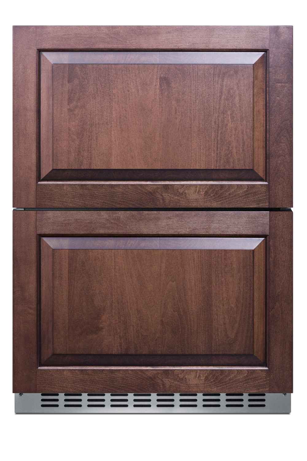 24 in. wide ADA compliant 2-drawer refrigerator-freezer for indoor or outdoor residential or commercial use, stainless steel exterior with panel-ready drawer fronts